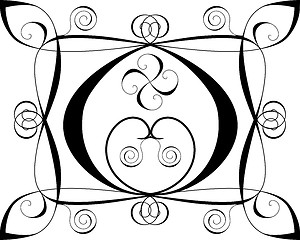 Image showing Design background with hearts and spirals on white