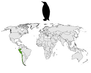 Image showing Humboldt penguin range