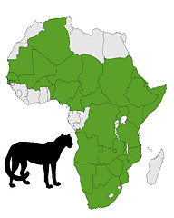 Image showing Cheetah distribution Africa