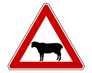 Image showing Sheep warning sign