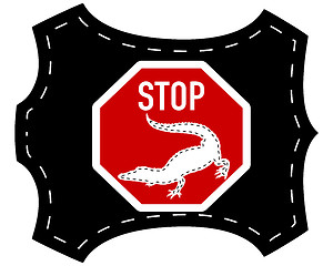 Image showing Stop crocodile leather