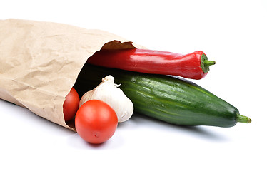 Image showing Vegetables in paper bag