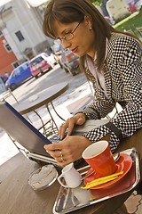 Image showing Working on computer