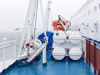 Image showing Lifeboats by deck