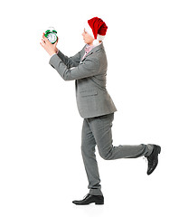 Image showing Man in Santa hat