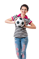 Image showing Girl with soccer ball