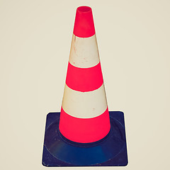 Image showing Retro look Traffic cone