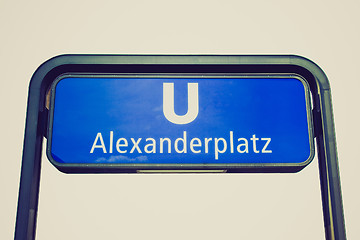 Image showing Retro look U-bahn sign