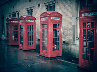 Image showing Retro look London telephone box