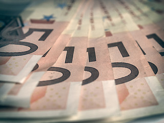 Image showing Retro look Euro bankonotes background