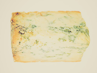 Image showing Retro look Blue Stilton Cheese