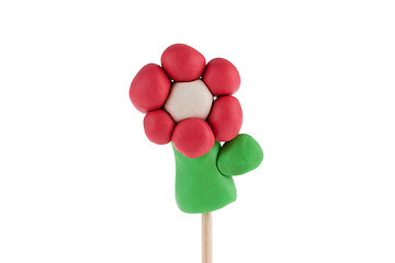 Image showing Plasticine red flower