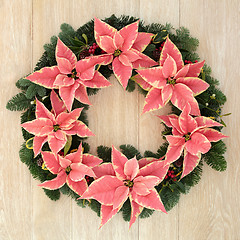 Image showing Poinsettia Flower Wreath