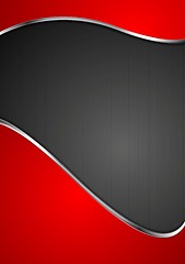 Image showing Abstract wavy template. Metallic style