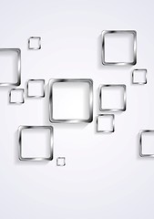 Image showing Metallic squares on white background