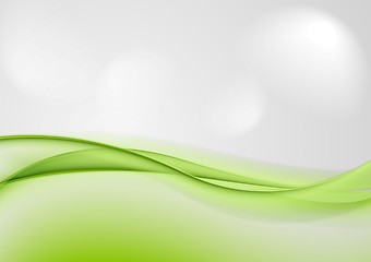 Image showing Abstract shiny green waves