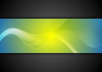 Image showing Abstract bright wavy banners