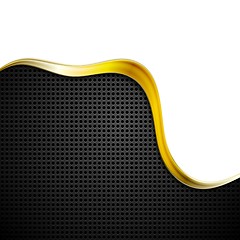 Image showing Golden perforated tech background