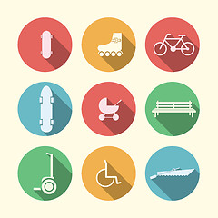 Image showing Flat vector icons for active leisure in the park