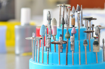 Image showing set of dental burs and grinding wheels