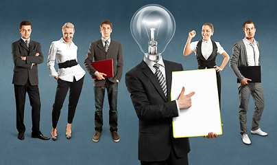 Image showing Business Team With Lamp Head