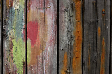 Image showing painted wooden planks