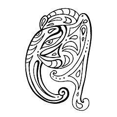 Image showing Elephant head.. Ganesha Hand drawn illustration.