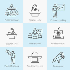 Image showing Set of public speaking icons