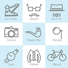 Image showing Set of hipster icons