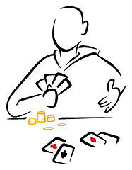 Image showing Gambler with cards