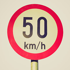 Image showing Retro look Speed limit sign