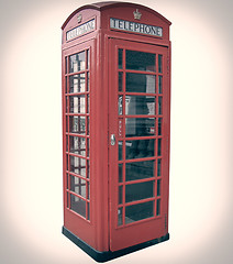 Image showing Retro look London telephone box