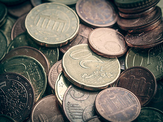 Image showing Retro look Euro coins background