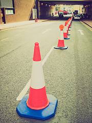 Image showing Retro look Traffic cone