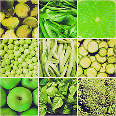 Image showing Retro look Vegetables collage