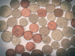 Image showing Retro look British pound coin