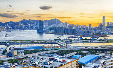 Image showing Hong Kong City Sunset