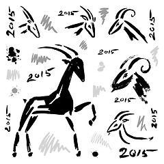 Image showing Goat 2015 set. New year Symbol.