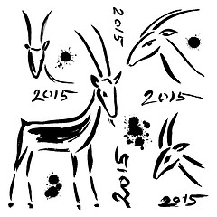 Image showing Goat 2015 set. New year Symbol.