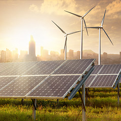 Image showing solar panels under sky