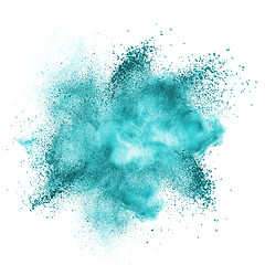 Image showing Blue powder explosion isolated on white