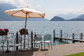 Image showing Cafe on promenade in Menaggio, Como lake