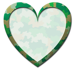 Image showing Green camouflage heart