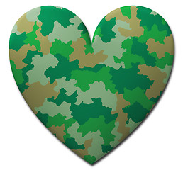 Image showing Green Camouflage Heart