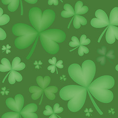 Image showing Seamless Pattern of Shamrock Shapes of Varying Sizes