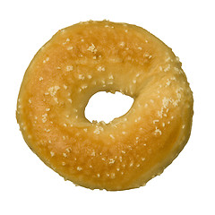 Image showing Single Salt Bagel against White