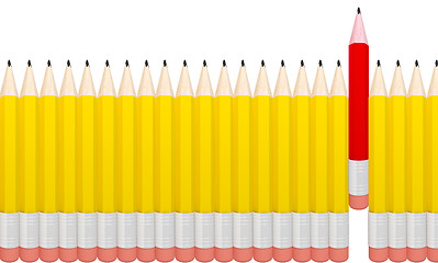 Image showing 3D render of detailed pencil isolated on white background.