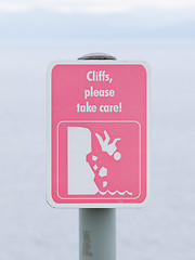 Image showing Cliffs - Keep Clear sign