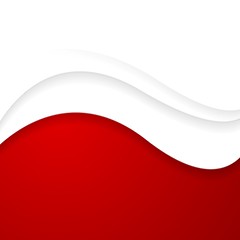 Image showing Abstract red and white wavy design