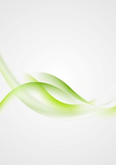 Image showing Abstract shiny green waves